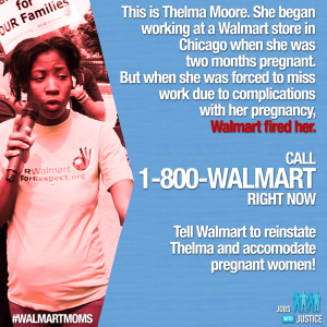 Thelma Moore was fired from her store after requesting accommodations for her pregnancy.